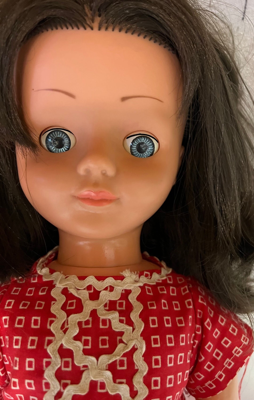 Vintage Doll 60 Cm Lots of Hair Eyes Open and Shut Sleeping Doll