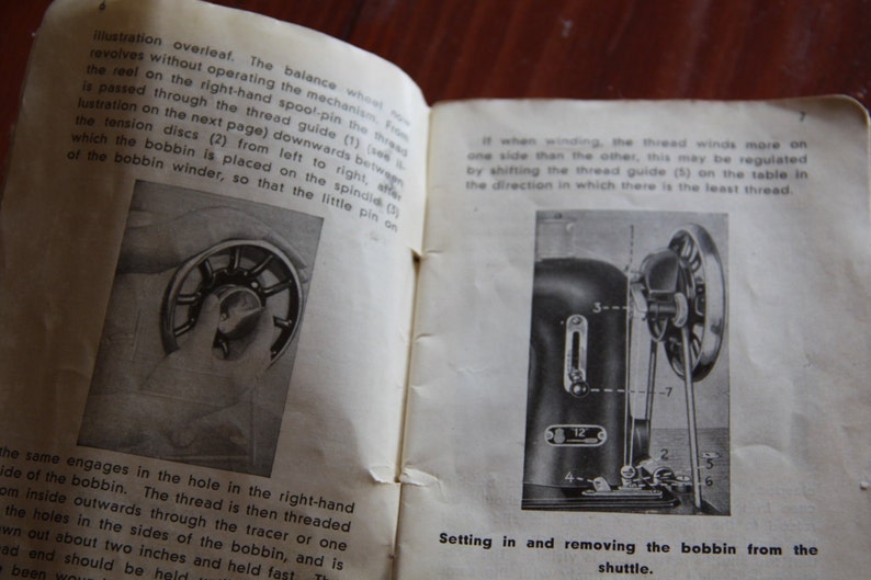 Husqvarna Printed in Sweeden 1949 vintage sewing book Handbook for Domestic Sewing Machine Class 12 CB-N