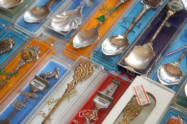 Bulk lot collectible spoons souvenir spoons sorted all Australian spoons x 17 spoon collection boxed see listing for the list lot 17 r 1