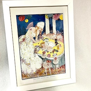 1929 Fairy Princess Birthday Druck: gerahmter Vintage Puck Jahresfarbteller