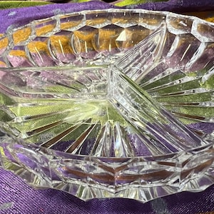 cut crystal serving plate 3 divisions suit nuts sweets olives 16.6 cm vintage crystal serving plate round serving platter 3 divides