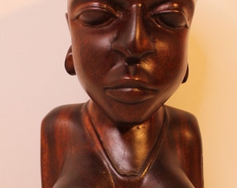 African Carved Bust of a Woman