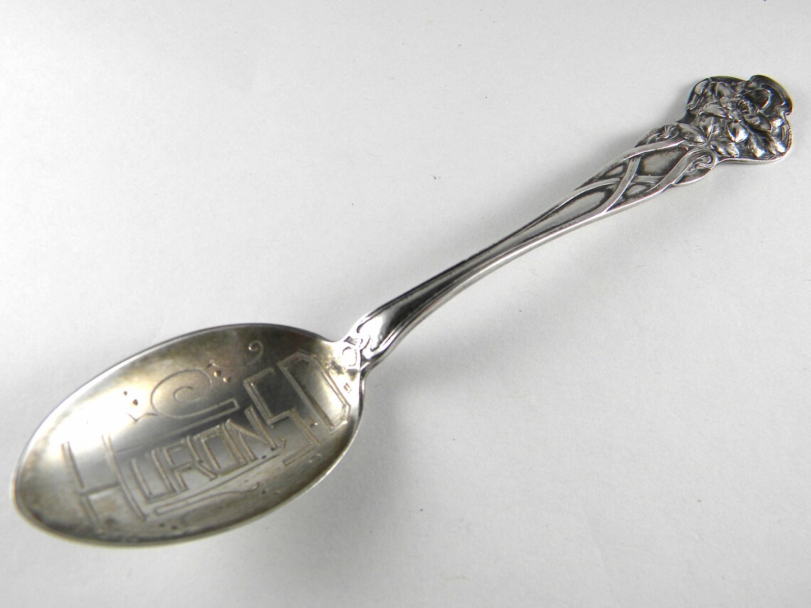 Antique Sterling Silver Souvenir Spoon Huron South Dakota Etsy