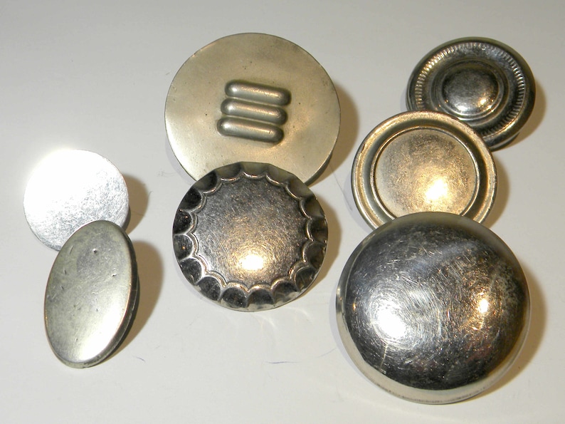 Lot of Seven Metal Horse Bridle Rosettes Buckles