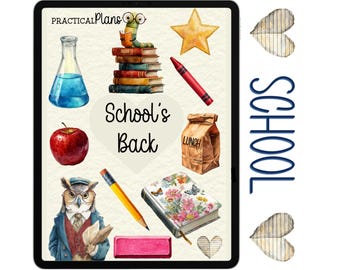 Back to School Digital Stickers | Fall Stickers | Digital Sticker Sheet | Goodnotes Compatible | Pre-cropped PNG Files