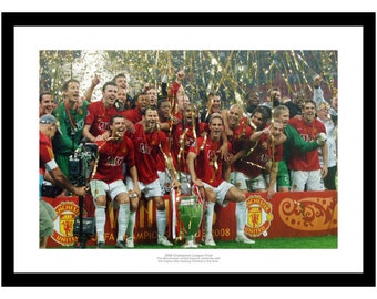 Manchester United 2008 Champions League Team Photo Memorabilia - Etsy