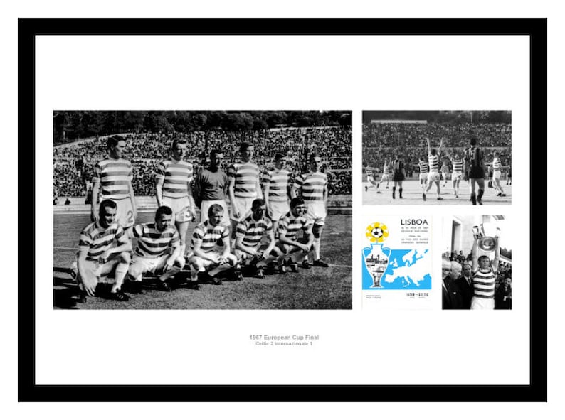 Tirage Photo 4x6 Pouces - Glasgow Celtic FC 1967 - Noir Et Blanc Brillant