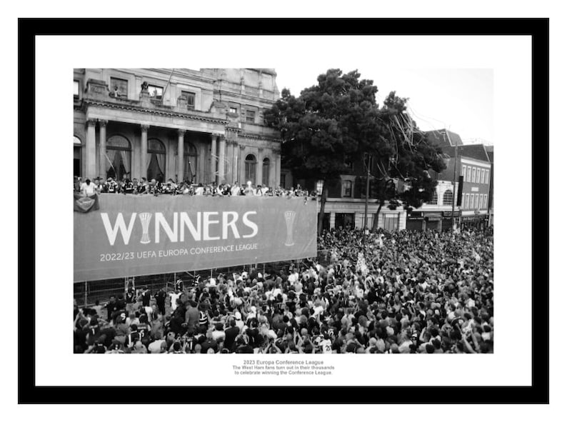 West Ham United 2023 Europa Conference League Victory Parade Photo Memorabilia image 1