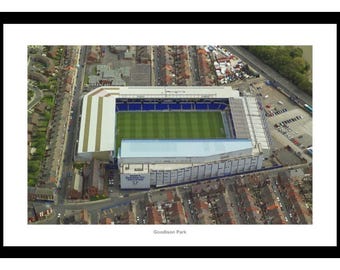 Everton FC Goodison Park Old Stadium Aerial View Photo Memorabilia