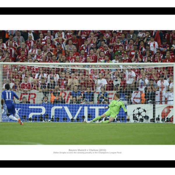 Drogba Penalty Chelsea 2012 Champions League Final Photo Memorabilia