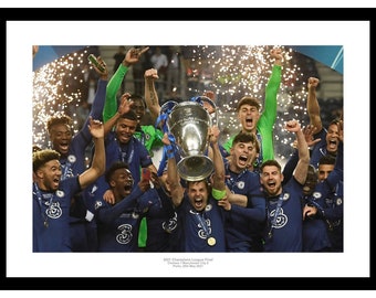 Chelsea 2021 Champions of Europe Team Celebrations Photo Memorabilia