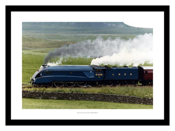 Locos In Profile | LNER A4 Class No. 4468 Mallard (H. N. Gresley) Steam Locomotive Print - Foto 2