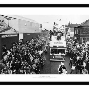 Liverpool FC 1981 European Cup Final Open Top Bus Celebrations Photo Memorabilia