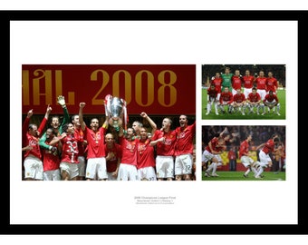 Manchester United 2008 Champions of Europe Photo Memorabilia