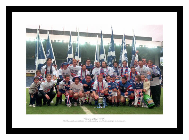 Rangers FC 9 in a Row 1997 League Champions Team Photo Memorabilia ...