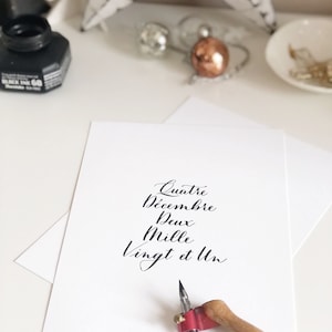 Poster di data della calligrafia, regalo personalizzato per gli sposi, regalo di nascita personalizzato del bambino, cornice personalizzata per l'anniversario di matrimonio
