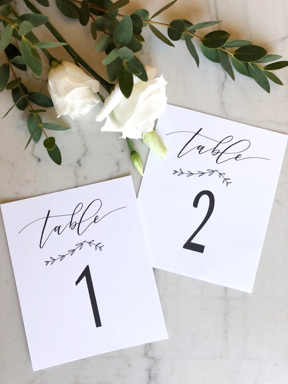 Wedding Table Number Card Calligraphy Table Number For Etsy