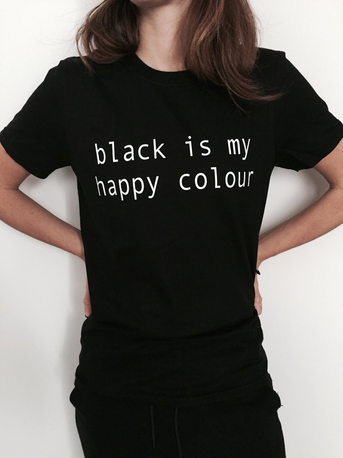 Black is my happy colour Tshirt Fashion funny saying humor Etsy