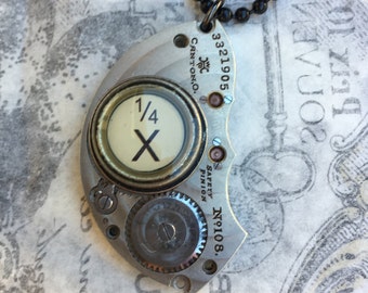 Steampunk Watch Necklace, Men's Gift, Men's Steampunk, Grunge Necklace, Unique Necklace, Women's Necklace, Unusual Necklace, One of a Kind