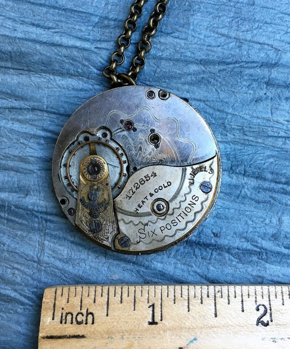 Steampunk Gold Men's Antique Watch Necklace, Stea… - image 4