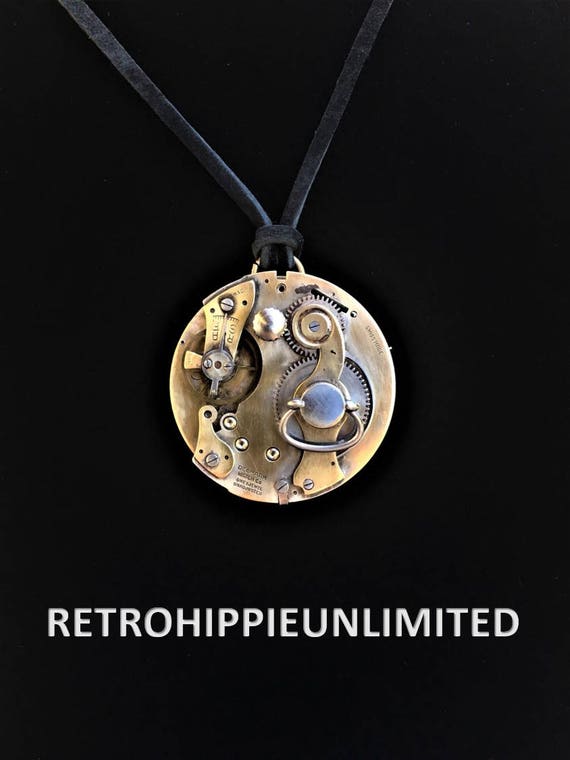 Men's ICONIC Steampunk  Watch Necklace, Men's Gold