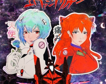 Neon Genesis Evangelion: Rei Ayanami & Asuka Langley Soryu stickers