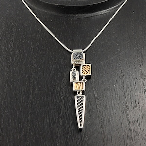 Mixed Metals Geometric two tone  Pendant