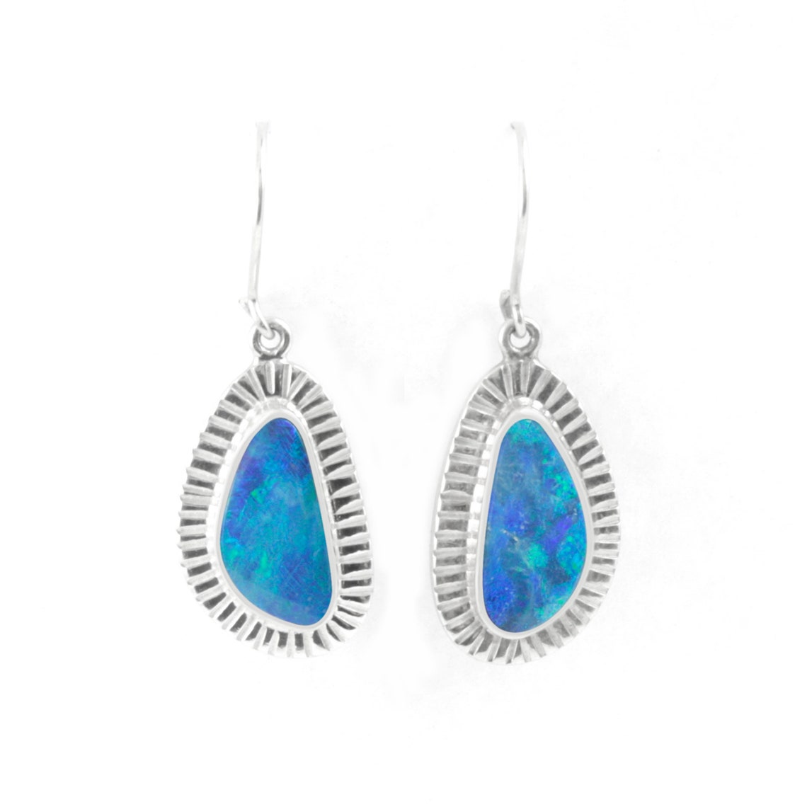 Opal And Silver Drop Earrings Etsy