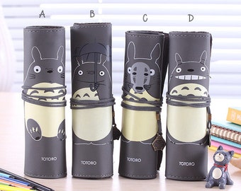 SALE! Adorable Roll Up Totoro Pencil Pouch/Pencil Case/Pencil Bag with Totoro Charm