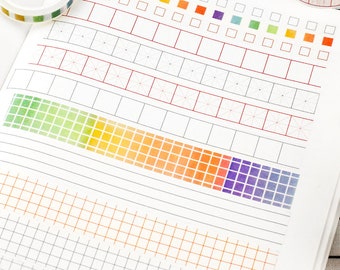 Square Checklist Washi Tape in Rainbow Colors // Masking Tape / Japanese Paper Tape for Planners, Bullet Journals