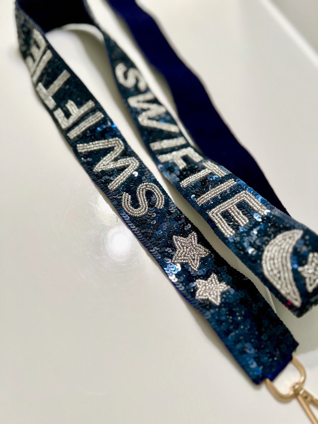 Beautiful Sequin/ Seed Bead Swiftie Purse Strap Clear Concert Bag