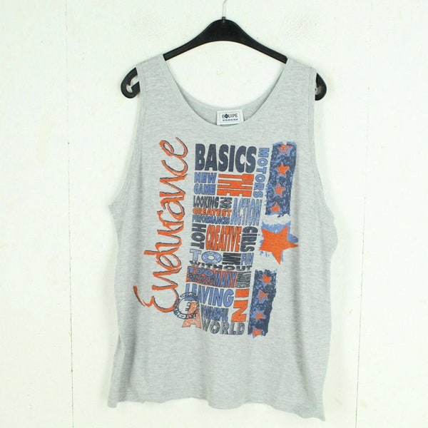 Vintage Tank Top Gr.  XL grau meliert mit Print