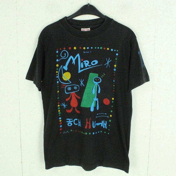 Vintage T-Shirt Gr. M schwarz mit Print Hommage a Miro