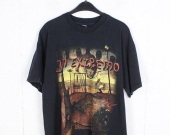 Vintage IN EXTREMO T-Shirt Gr. L schwarz - Bandshirt Merchandise - mit Backprint