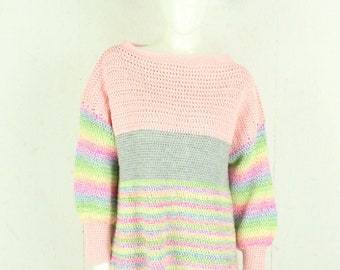 Vintage sweater size L colorful striped knit