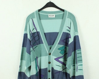 Vintage cardigan size M turquoise multicolored