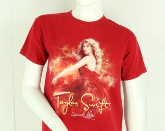 Vintage TAYLOR SWIFT T-Shirt Gr. M rot mit Print und Backprint Tour