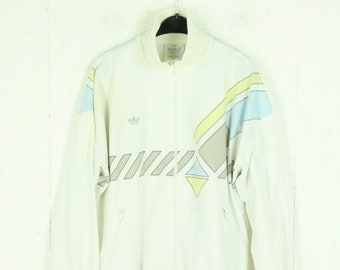 Vintage ADIDAS track jacket size M M white multicolored sportswear with logo stitching