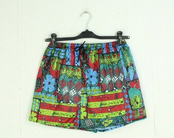 Vintage beach shorts M Colorful Crazy Pattern