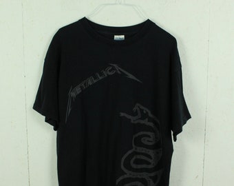 Taille de t-shirt METALLICA vintage. Marchandise de chemise à bande noire L