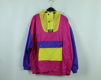 Vintage Abstraktes Muster Regenmantel Lila XL