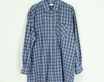Vintage flannel shirt size XL blue multi-colored checked flannel