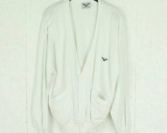 Taille du cardigan vintage XL blanc uni
