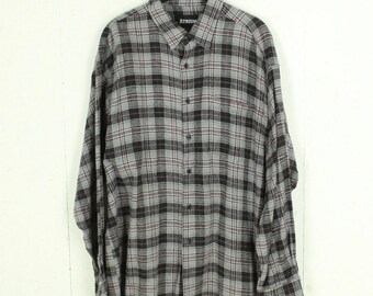 Vintage flannel shirt size XL grey multi-coloured checked flannel