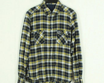 Vintage flannel shirt size S blue multi-colored checked flannel