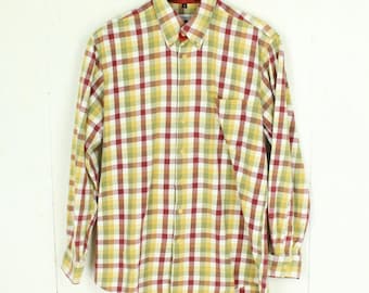 Vintage flannel shirt size M white multi-colored checked flannel