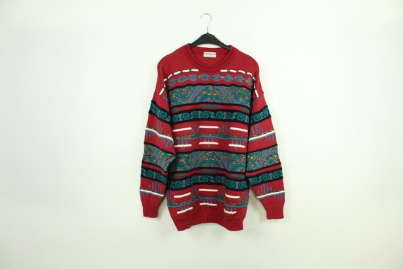 Vintage Crazy Pattern Sweater Size M 