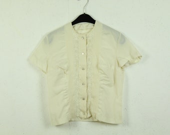 Vintage 90s blouse, size M, white, lace (KK/21/06/327)