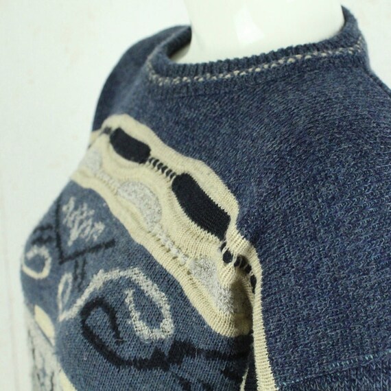 Vintage Pullover mit Wolle Gr. M blau mehrfarbig … - image 5
