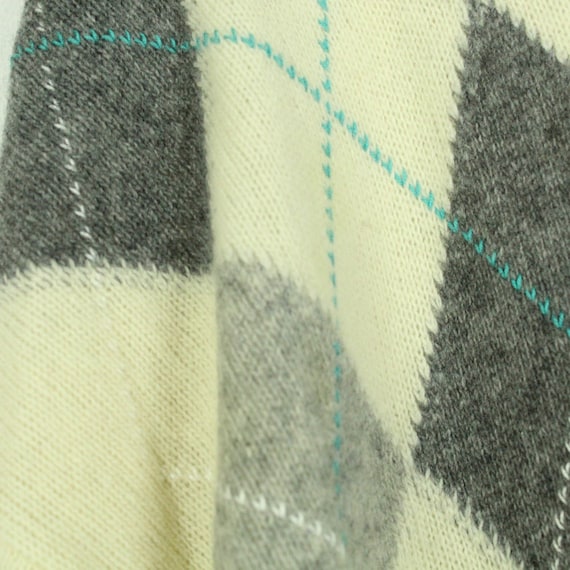 Vintage Pullover mit Wolle Gr. L beige grau diamo… - image 2